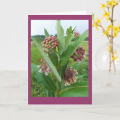 De Bloemen van Milkweed in Regen Lege Notecard Kaart (Gele Bloem)