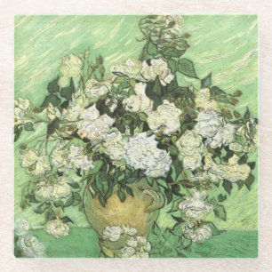 De bloemen van Van Gogh in de vaas Glazen Onderzetter