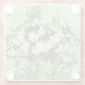 De bloemen van Van Gogh in de vaas Glazen Onderzetter (Achterkant)