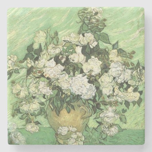 De bloemen van Van Gogh in de vaas Stenen Onderzetter (Voorkant)