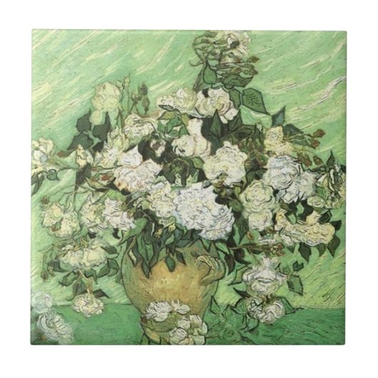 De bloemen van Van Gogh in de vaas Tegeltje (Voorkant)