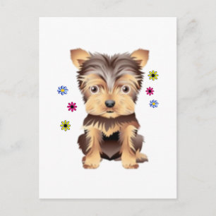 De Bloemen van Yorkie Briefkaart