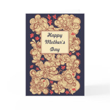 De bloemen Vintage Bruine Rode Kaart van het