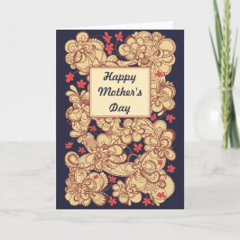 De bloemen Vintage Bruine Rode Kaart van het