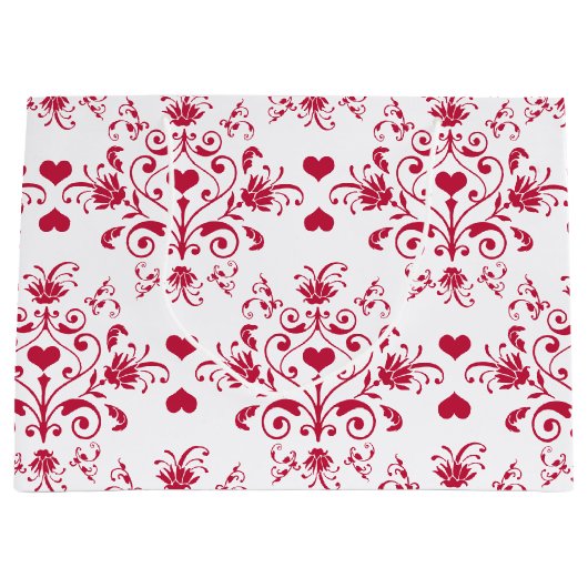 De bloemen wervelingen en hartenZak van de Gift Groot Cadeauzakje (Voorkant)