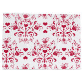 De bloemen wervelingen en hartenZak van de Gift Groot Cadeauzakje (Achterkant)