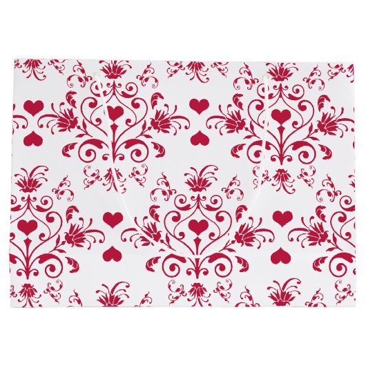 De bloemen wervelingen en hartenZak van de Gift Groot Cadeauzakje (Achterkant)