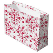 De bloemen wervelingen en hartenZak van de Gift Groot Cadeauzakje (Achterkant Gekanteld)
