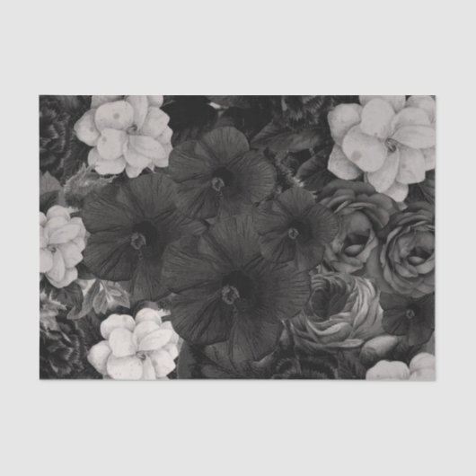 De BloemenCollage van Black&White Tissuepapier (Voorkant)