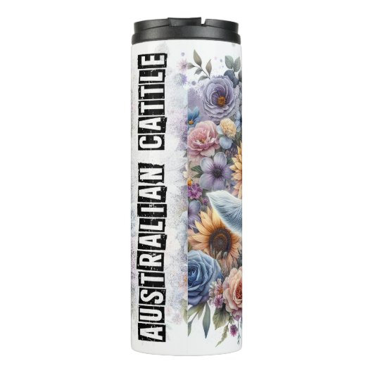 De bloemendrukte van de Australische herdershond Thermosbeker (Achterkant)