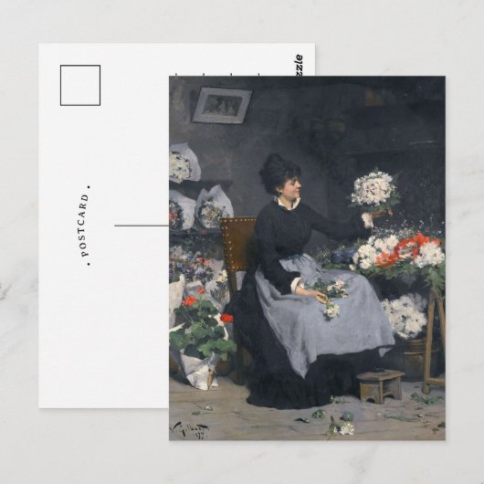 De bloemenhandelaar | Victor Gabriel Gilbert Briefkaart (Voorkant / Achterkant)