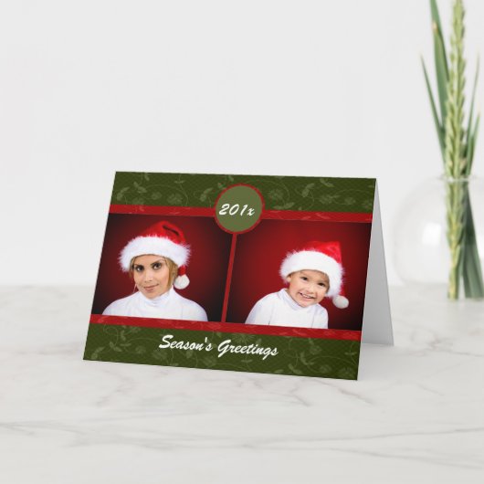 De BloemenKaart van Kerstmis Feestdagen Kaart (Voorkant)