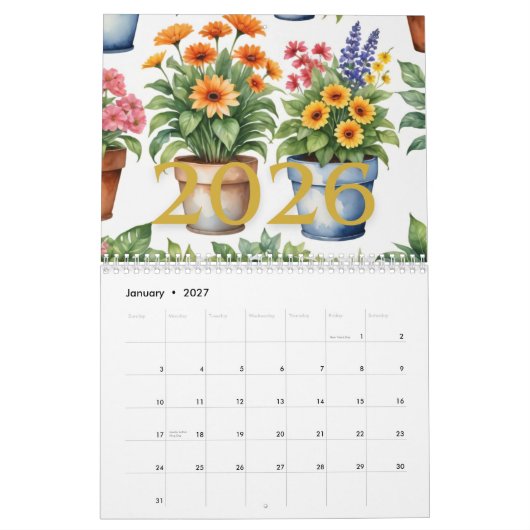 De Bloemenkalender 2026 Kalender (Jan 2027)