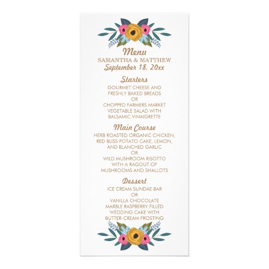 De Bloemenkrans Witte bruiloft Collectie Menu (Voorkant)