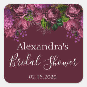 De BloemenMarsala Bourgondië van het Vierkante Sticker