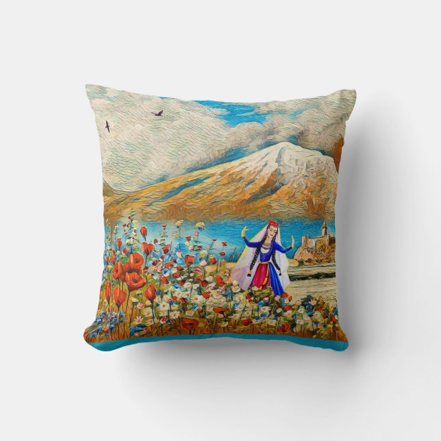 De Bloemenmeisje Kussen (Voorkant)