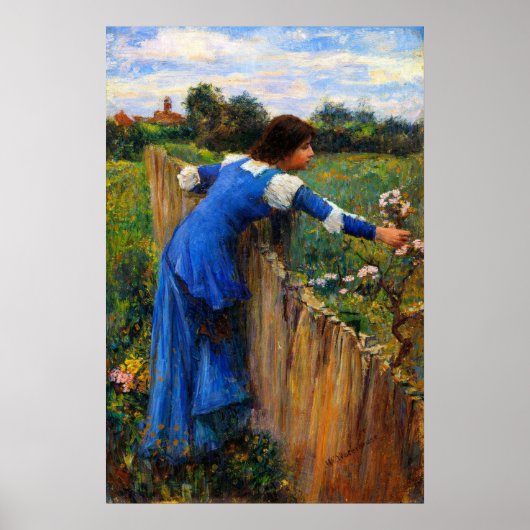 De bloemenplukster van John William Waterhouse Poster (Voorkant)