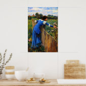 De bloemenplukster van John William Waterhouse Poster (Keuken)