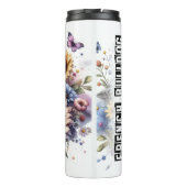 De bloemenpret van de Franse Bulldog Thermosbeker (Achterkant)