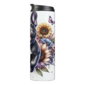 De bloemenpret van de Franse Bulldog Thermosbeker (Geroteerd rechts)
