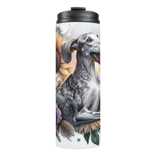De bloemensereniteit van Ibizan Hound Thermosbeker (Voorkant)
