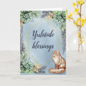 De BloemenVos van de Zonnestilstand van de winter Kaart (Gele Bloem)