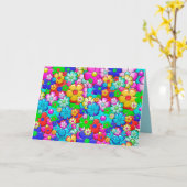 De bloemenwenskaart van de hippie kaart (Gele Bloem)