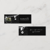 De BloemenZwarte van het Bladwijzer van het Damast Mini Visitekaartje (Voorkant / Achterkant)