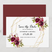 De bloemetjesgeometrisch van Bourgogne sparen de d Kaart (Voorkant / Achterkant)