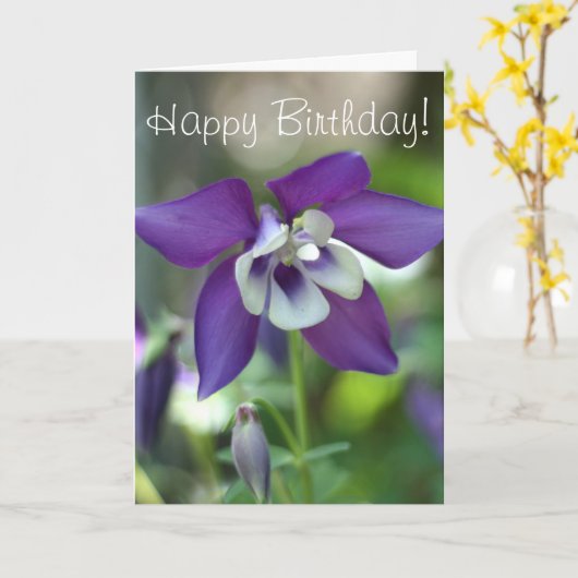 De bloemfoto van de akelei kaart (Gele Bloem)