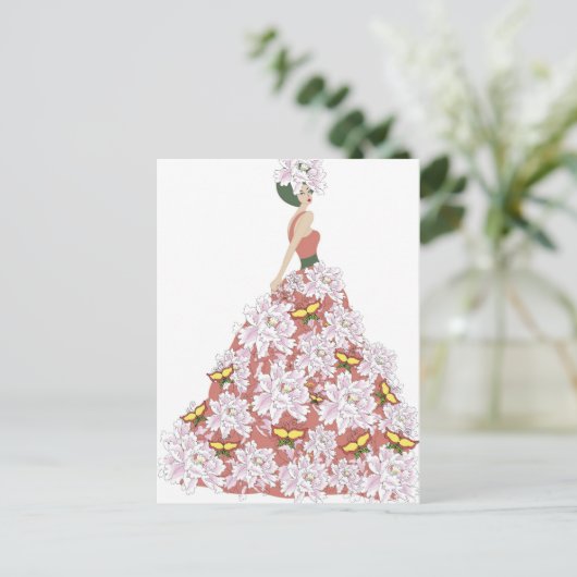 De bloemjurk briefkaart (Staand voorkant)