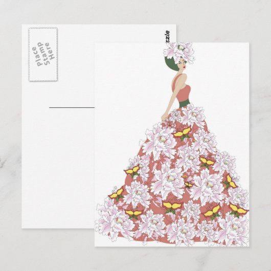 De bloemjurk briefkaart (Voorkant / Achterkant)