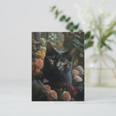 de bloemkat briefkaart (Staand voorkant)