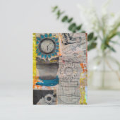 De bloemklok Vintage hobby's collage Briefkaart (Staand voorkant)
