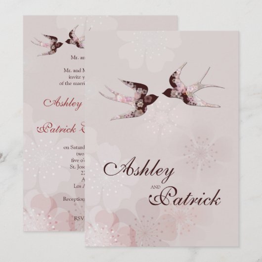 De Bloesem en de Liefde van de kers slikken Kaart (Voorkant / Achterkant)