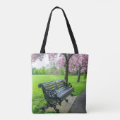 De bloesemcanvas tas van de bank en van de kers (Achterkant)