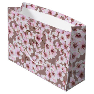 De bloesempatroon van de kers groot cadeauzakje