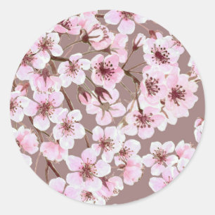 De bloesempatroon van de kers ronde sticker