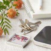 De Bloesems van de abrikoos Sleutelhanger (Zijkant)