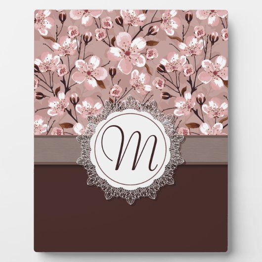De Bloesems van de kers met het Monogram van het K Fotoplaat (Voorkant)