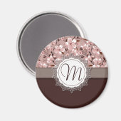 De Bloesems van de kers met het Monogram van het K Magneet (Voorkant / Achterkant)
