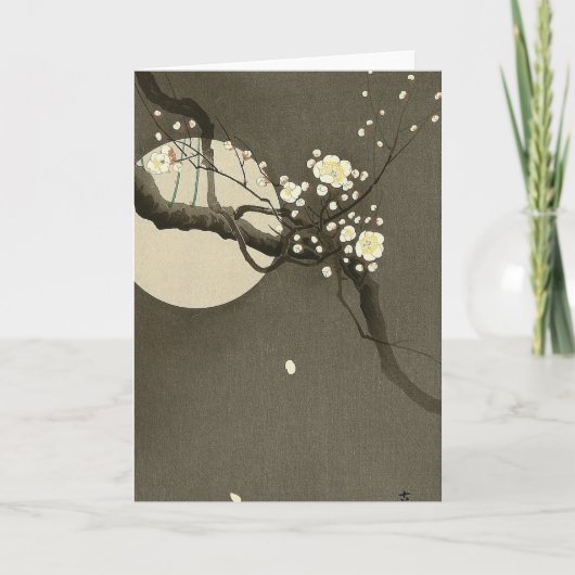 De Bloesems van de pruim bij Nacht door Ohara Kaart (Voorkant)
