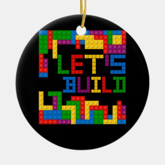 De Blokbaksteenbouw Laten we Hoofdbouwer Pu bouwen Keramisch Ornament (Voorkant)