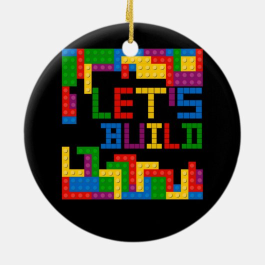 De Blokbaksteenbouw Laten we Hoofdbouwer Pu bouwen Keramisch Ornament (Achterkant)