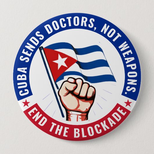 De blokkade van Cuba opheffen Ronde Button 4,0 Cm (Voorkant)