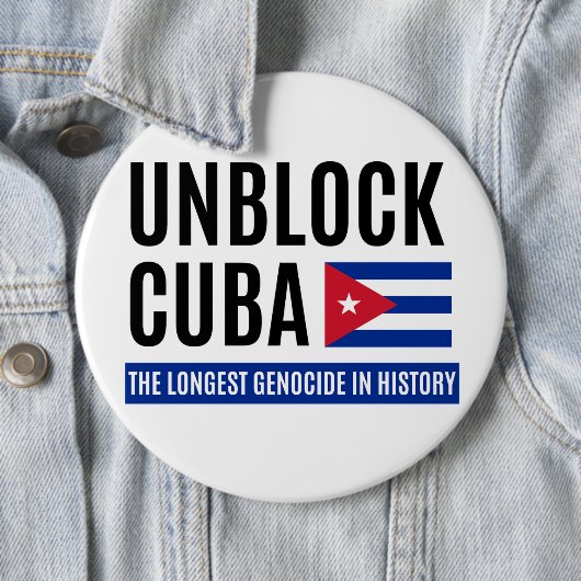De blokkade van Cuba opheffen Ronde Button 6,0 Cm (In situ)