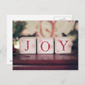 De blokken van Kerstmis met woordenVREUGDE Feestdagenkaart (Voorkant / Achterkant)