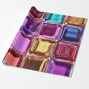 De blokkenontwerp van het glas cadeaupapier