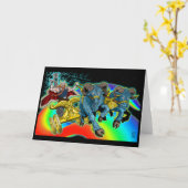 De Blokkenwagen van Thor - Wenskaart Kaart (Gele Bloem)