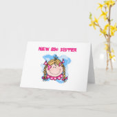 De blonde Nieuwe Grote Zuster van het Meisje Kaart (Gele Bloem)